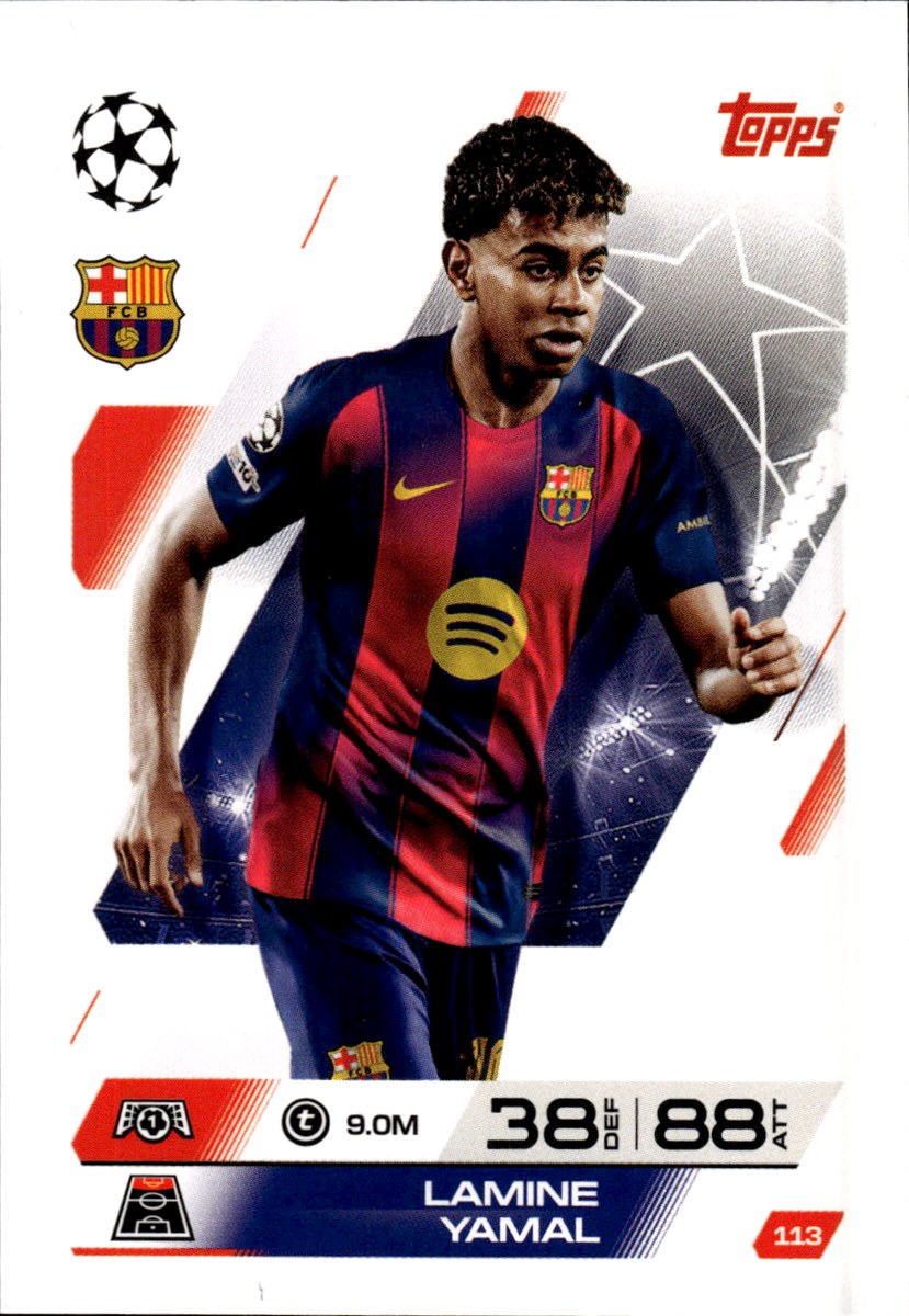 Lamine Yamal – FC Barcelona · 2025-26 Topps Match Attax UEFA Club Competitions #113 – front