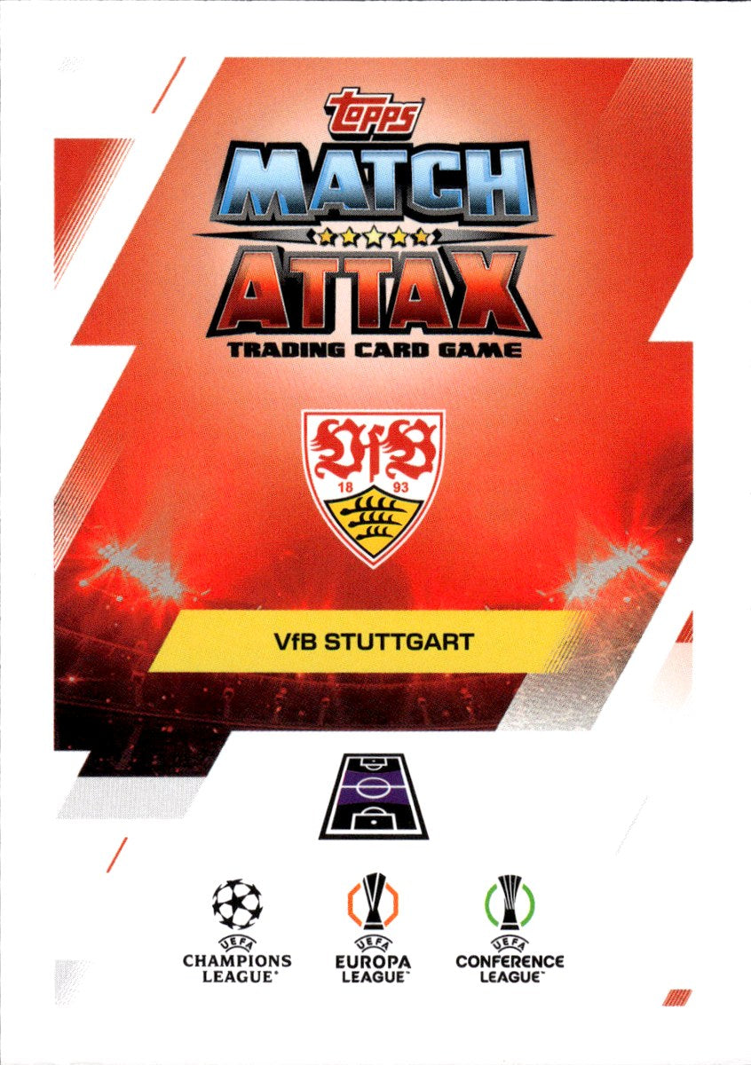Atakan Karazor – VfB Stuttgart · 2025-26 Topps Match Attax UEFA Club Competitions #399 Heritage – back