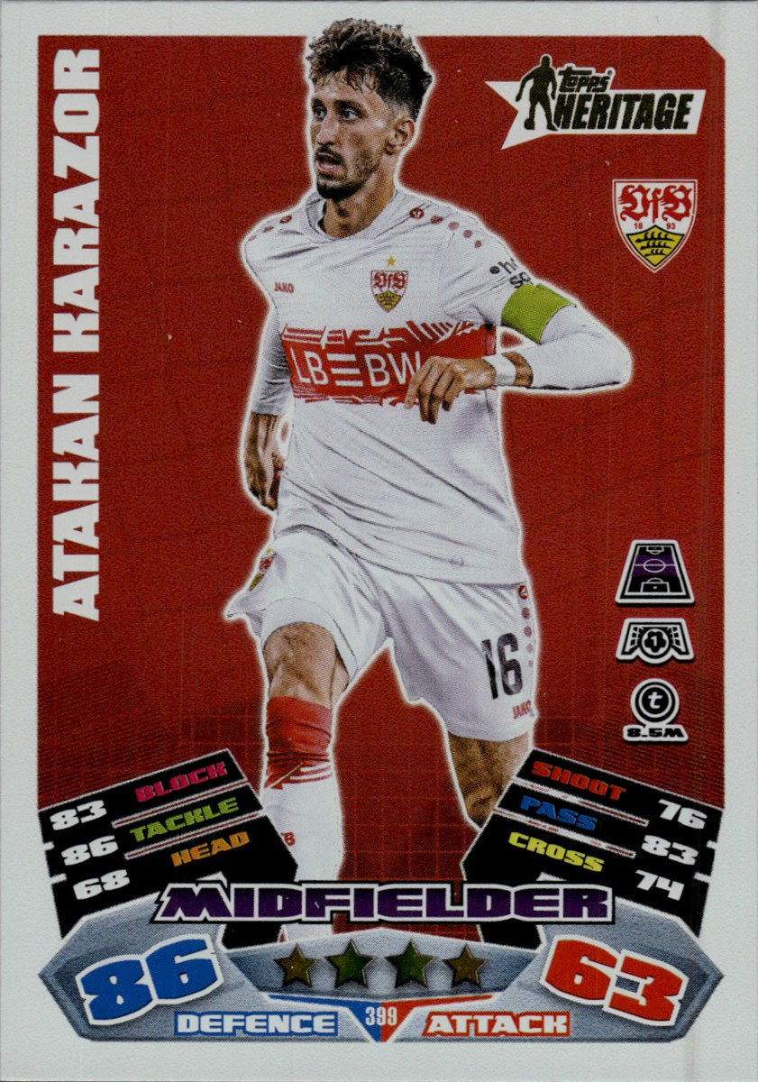 Atakan Karazor – VfB Stuttgart · 2025-26 Topps Match Attax UEFA Club Competitions #399 Heritage – front