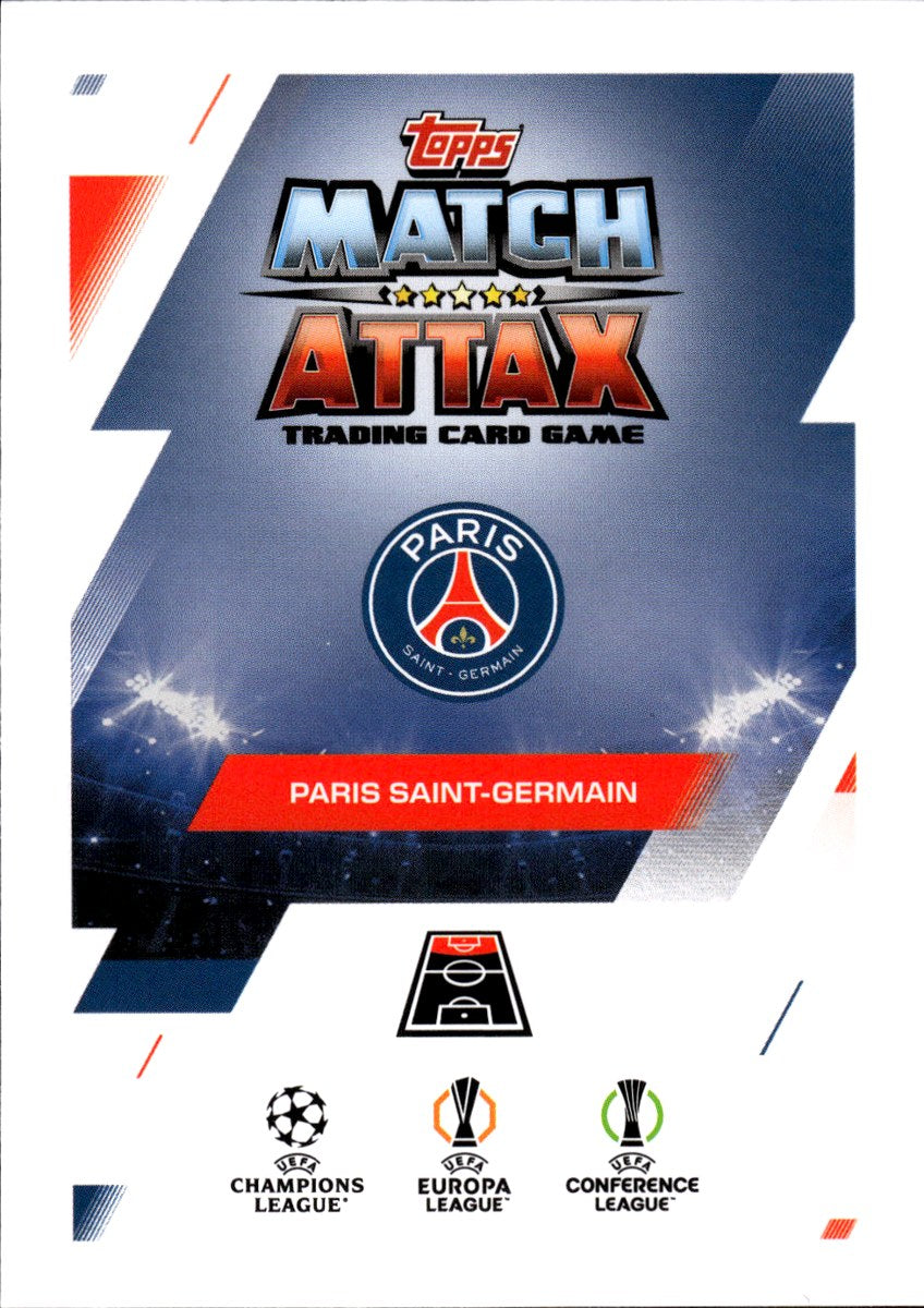 Désiré Doué – Paris Saint-Germain · 2025-26 Topps Match Attax UEFA Club Competitions #239 – back