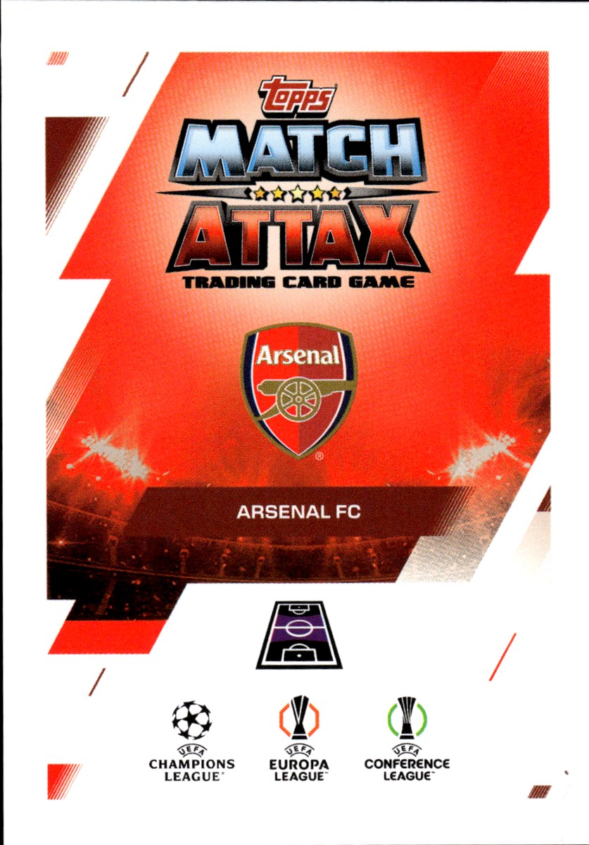 Declan Rice – Arsenal · 2025-26 Topps Match Attax UEFA Club Competitions #463 100 Club – back