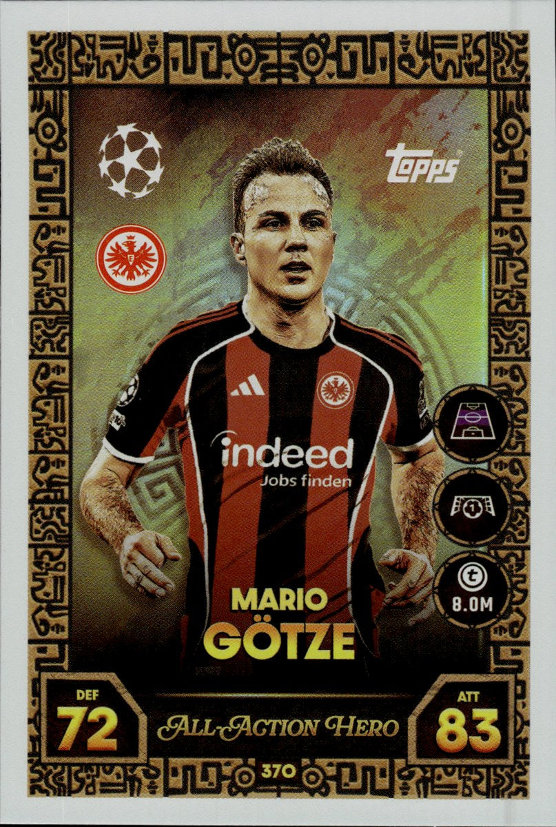Mario Götze – Eintracht Frankfurt · 2025-26 Topps Match Attax UEFA Club Competitions #370 All-Action Hero – front
