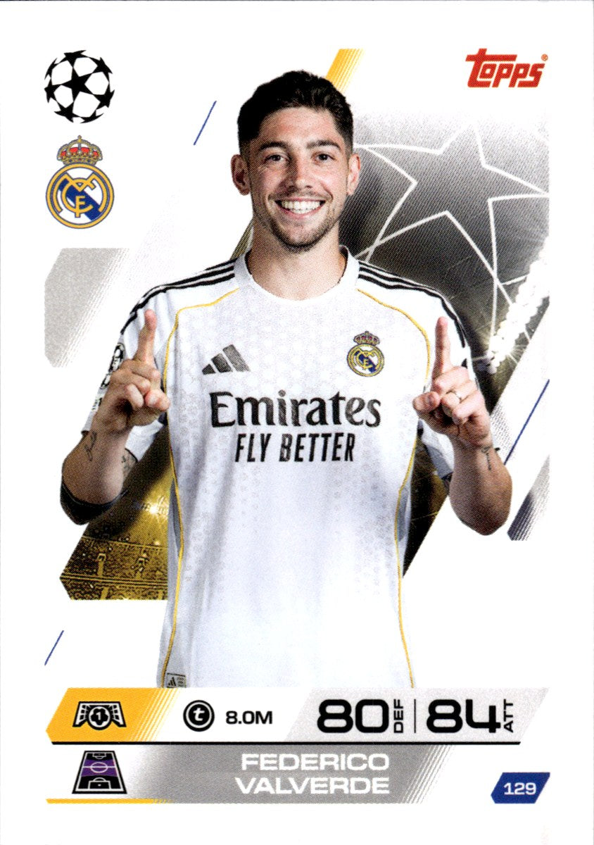 Federico Valverde – Real Madrid · 2025-26 Topps Match Attax UEFA Club Competitions #129 – front