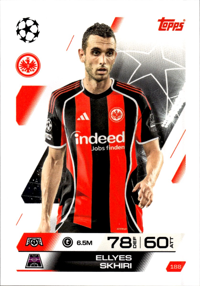 Ellyes Skhiri – Eintracht Frankfurt · 2025-26 Topps Match Attax UEFA Club Competitions #188 – front