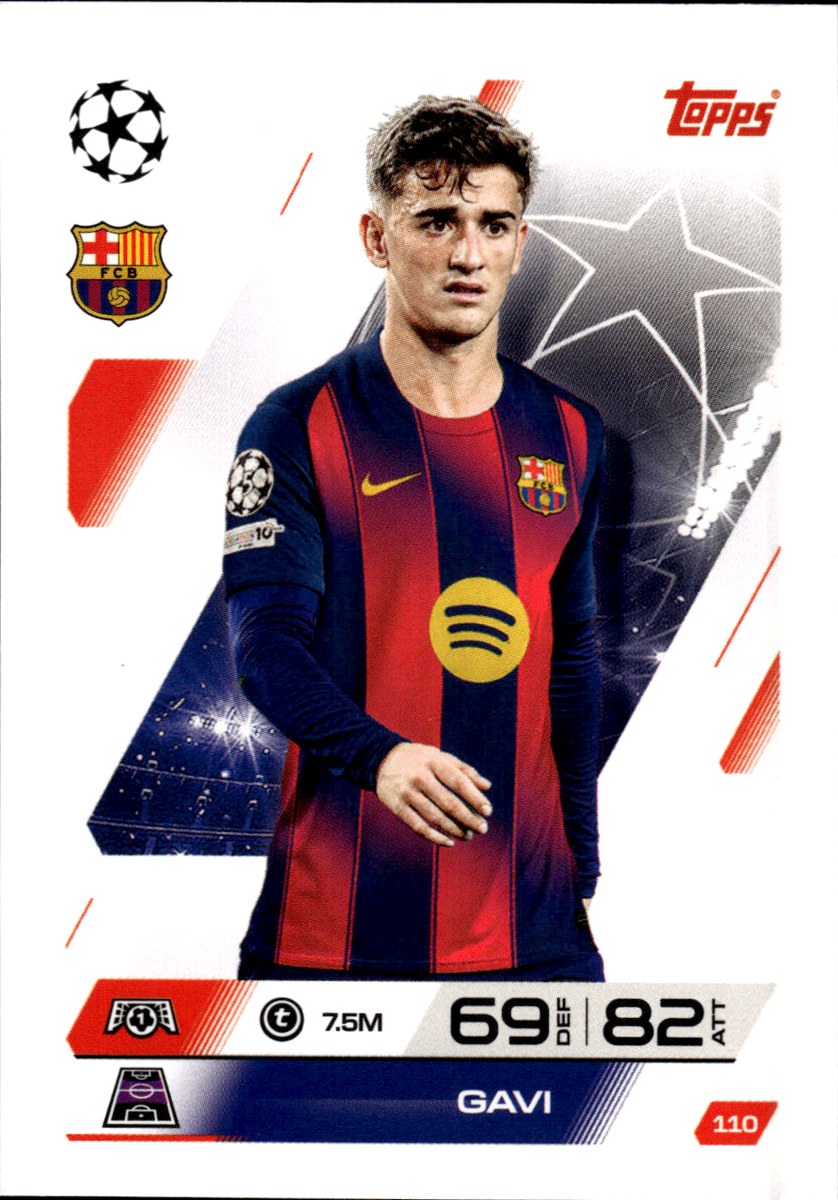 Gavi – FC Barcelona · 2025-26 Topps Match Attax UEFA Club Competitions #110 – front