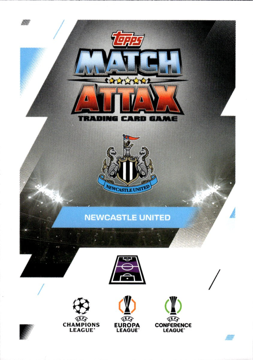 Bruno Guimarães – Newcastle United · 2025-26 Topps Match Attax UEFA Club Competitions #387 Heritage – back