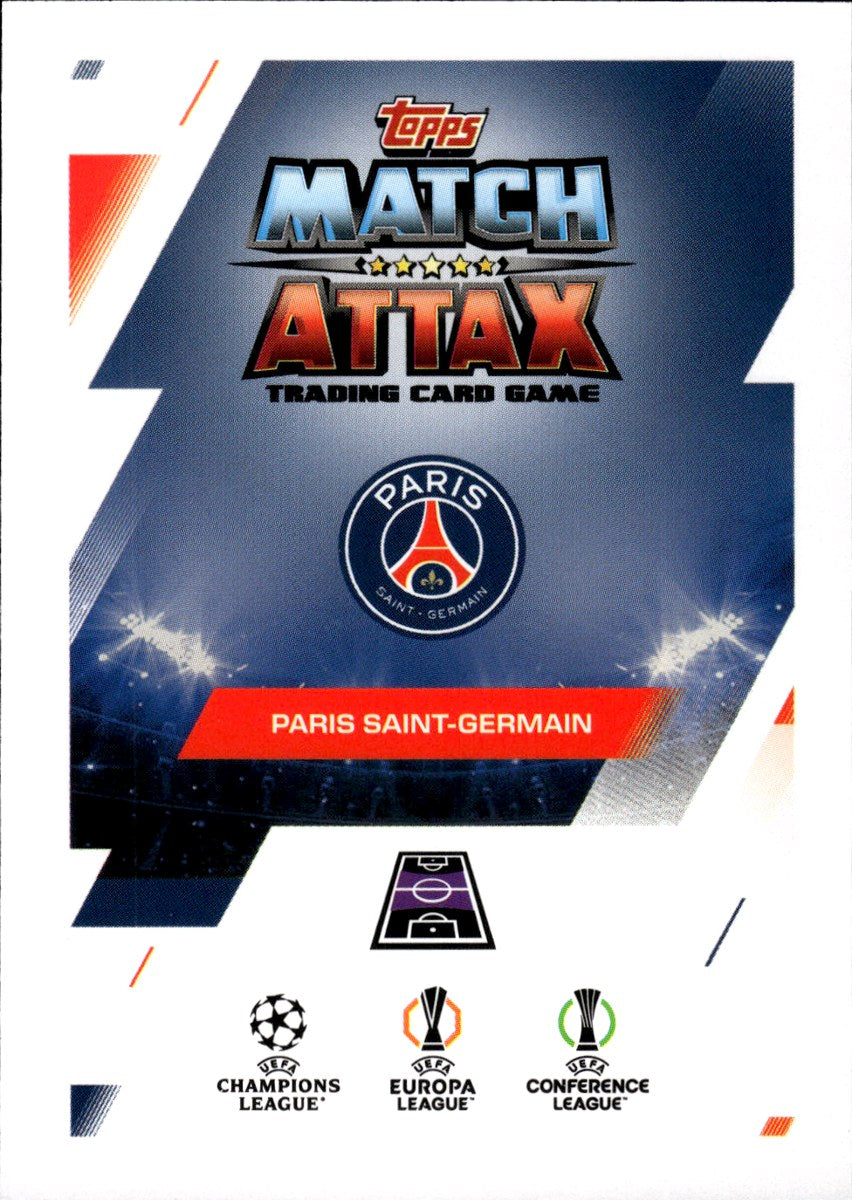 Vitinha – Paris Saint-Germain · 2025-26 Topps Match Attax UEFA Club Competitions #372 All-Action Hero – back