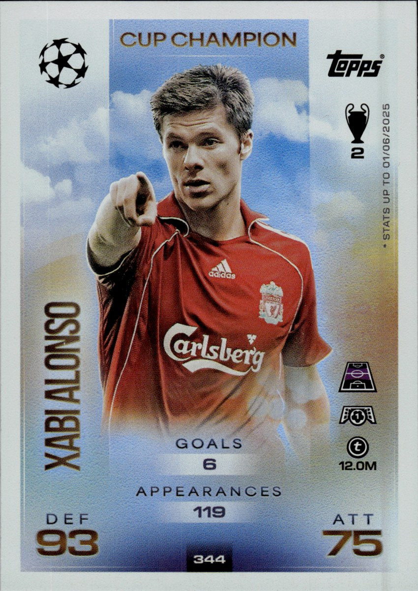 Xabi Alonso – Liverpool · 2025-26 Topps Match Attax UEFA Club Competitions #344 Cup Champion – front