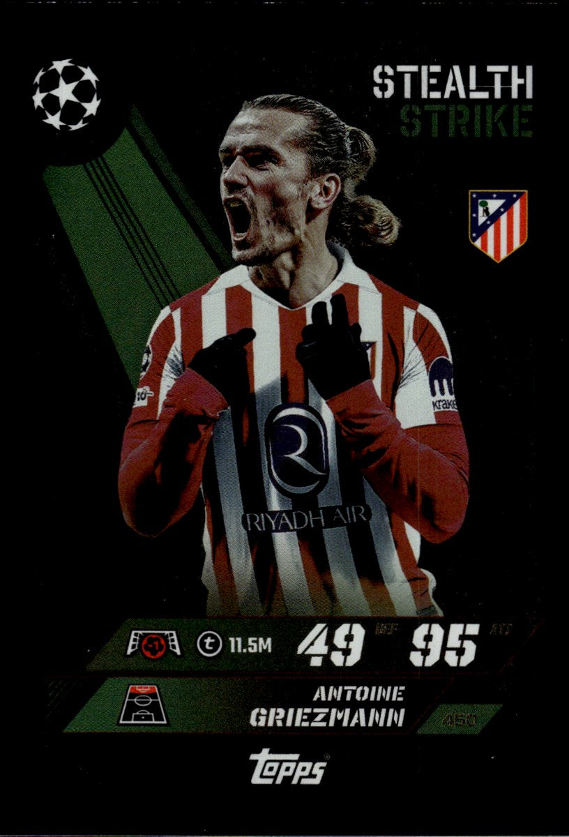 Antoine Griezmann – Atlético Madrid · 2025-26 Topps Match Attax UEFA Club Competitions Stealth Strike – front
