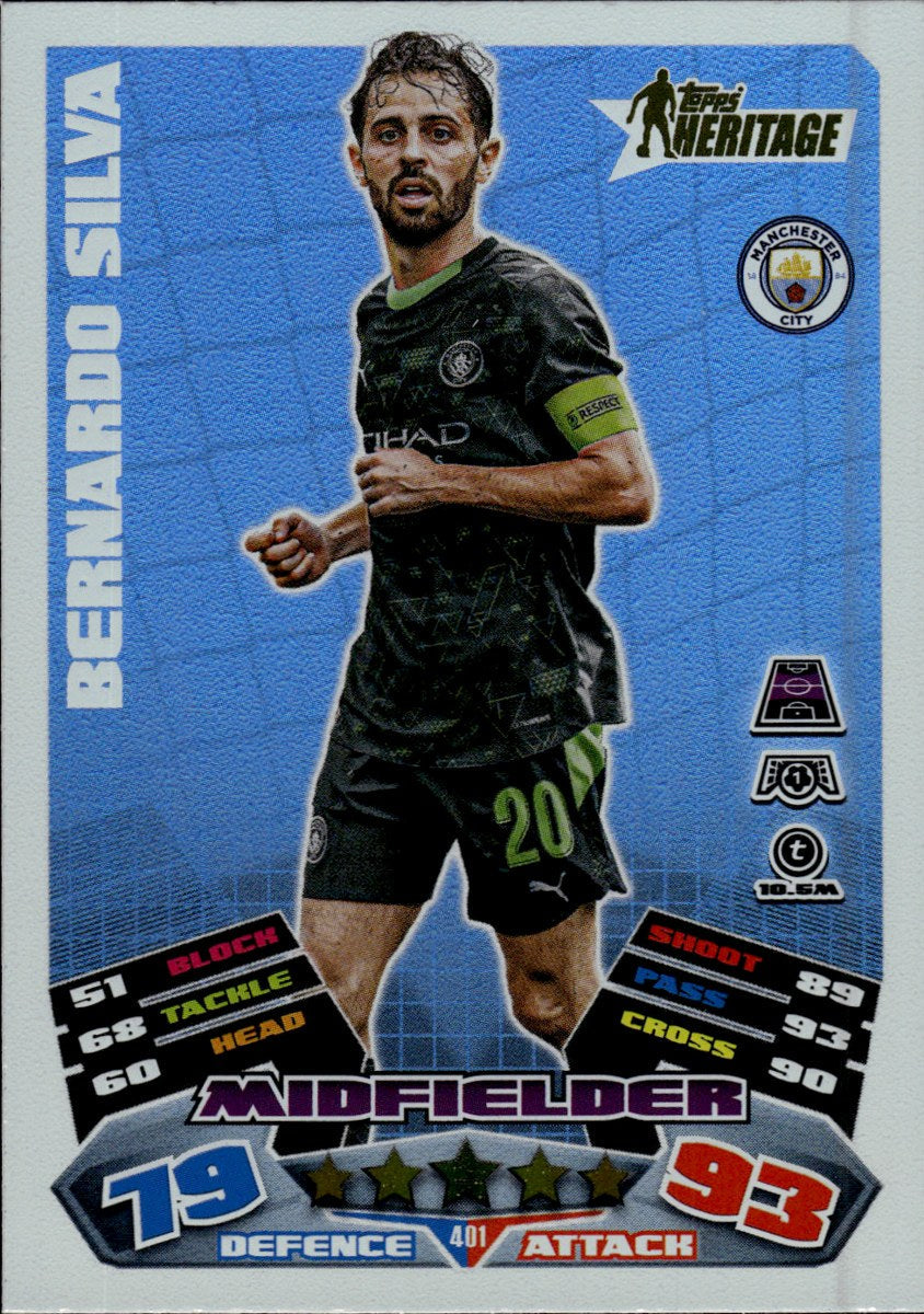 Bernardo Silva – Manchester City · 2025-26 Topps Match Attax UEFA Club Competitions #401 Heritage – front
