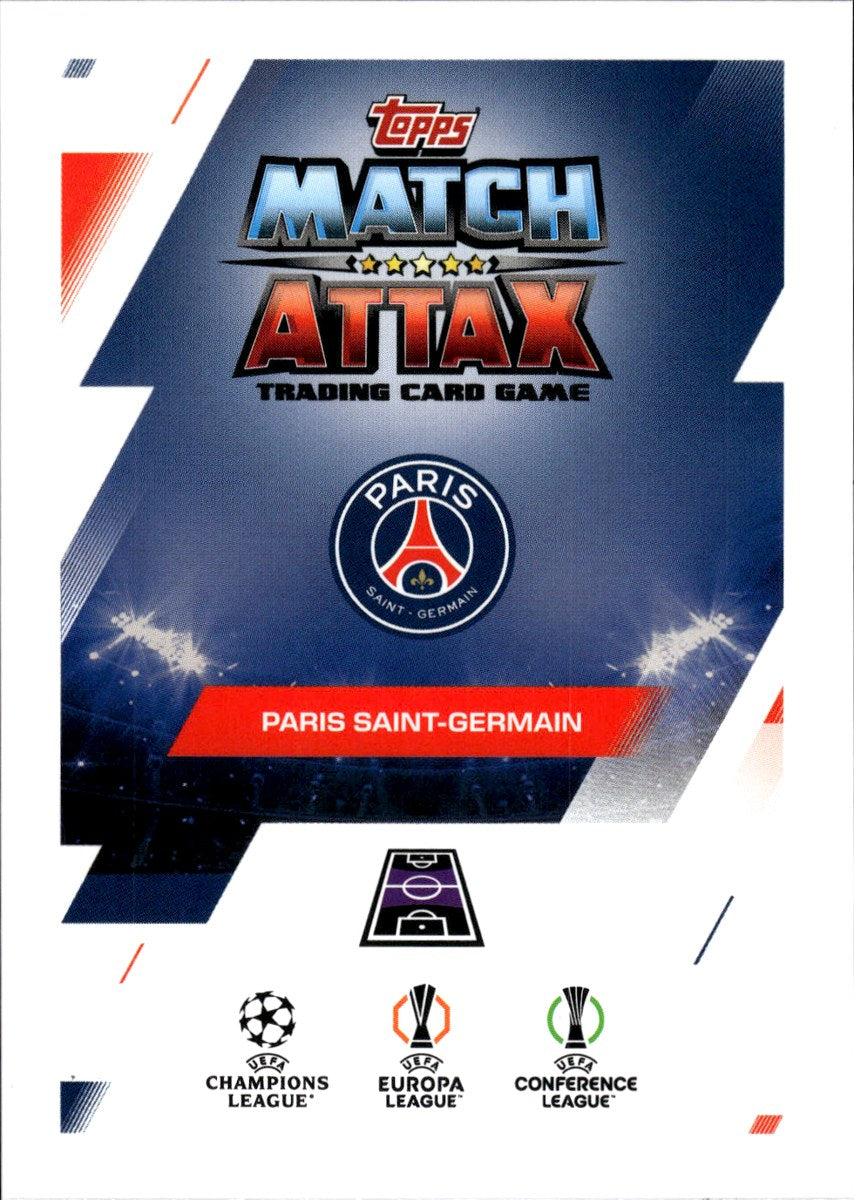 João Neves – Paris Saint-Germain · 2025-26 Topps Match Attax UEFA Club Competitions Limited Edition (Star Boy) – back