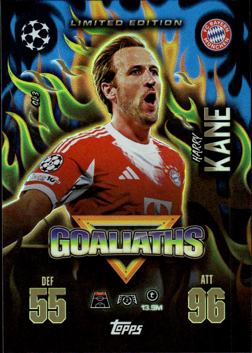 Harry Kane – Bayern München · 2025-26 Topps Match Attax UEFA Club Competitions Limited Edition (Goaliaths) – front