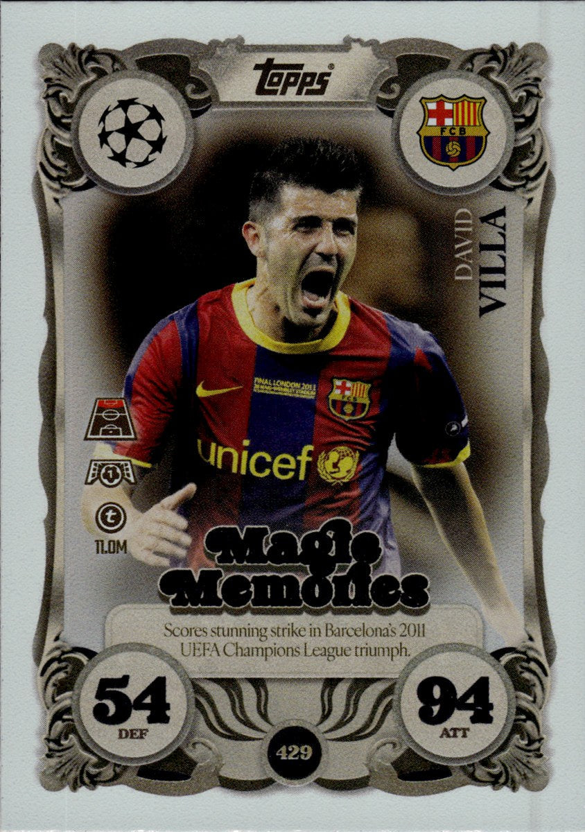 David Villa – FC Barcelona · 2025-26 Topps Match Attax UEFA Club Competitions #429 Magic Memories – front