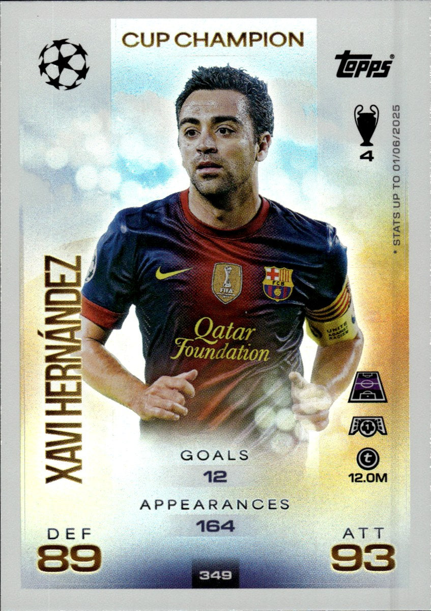 Xavi Hernández – FC Barcelona · 2025-26 Topps Match Attax UEFA Club Competitions #349 Cup Champion – front