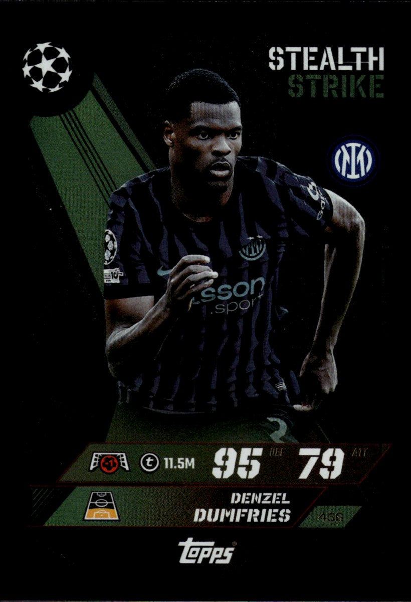 Denzel Dumfries – Inter · 2025-26 Topps Match Attax UEFA Club Competitions Stealth Strike – front