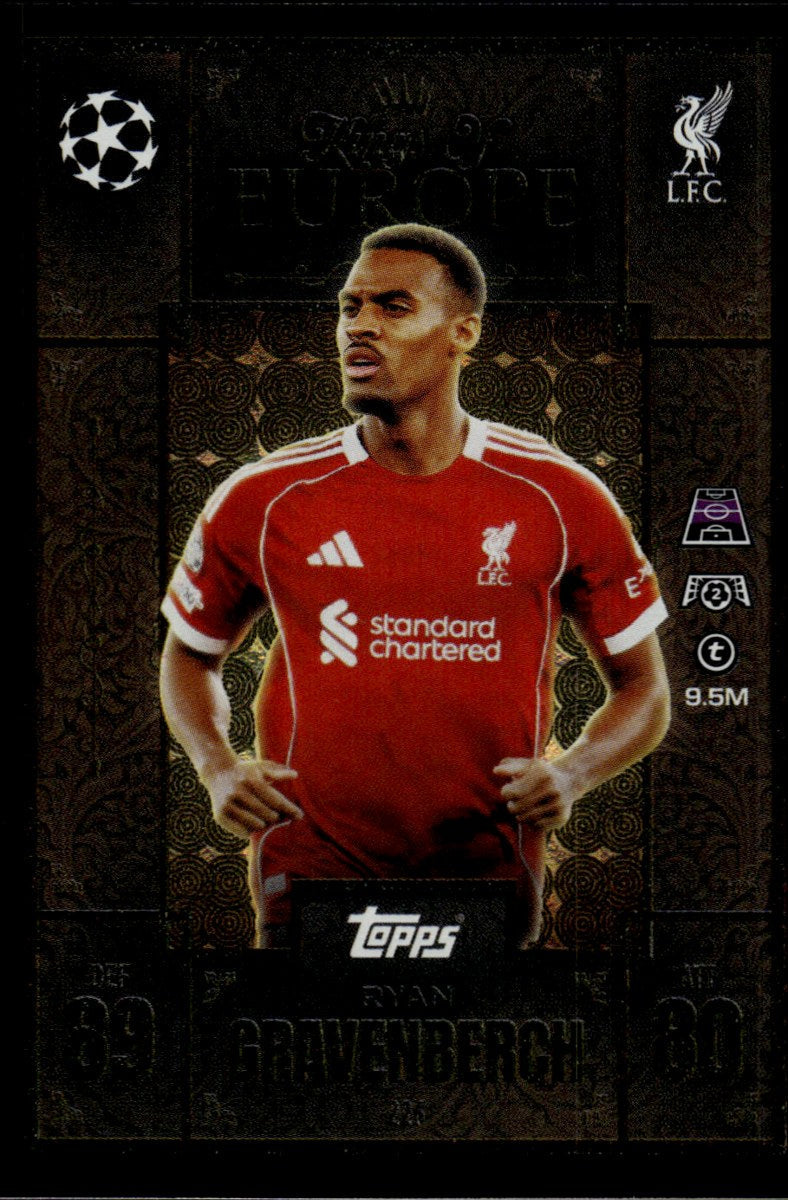 Ryan Gravenberch – Liverpool · 2025-26 Topps Match Attax Extra UEFA Club Competitions Kings of Europe – front