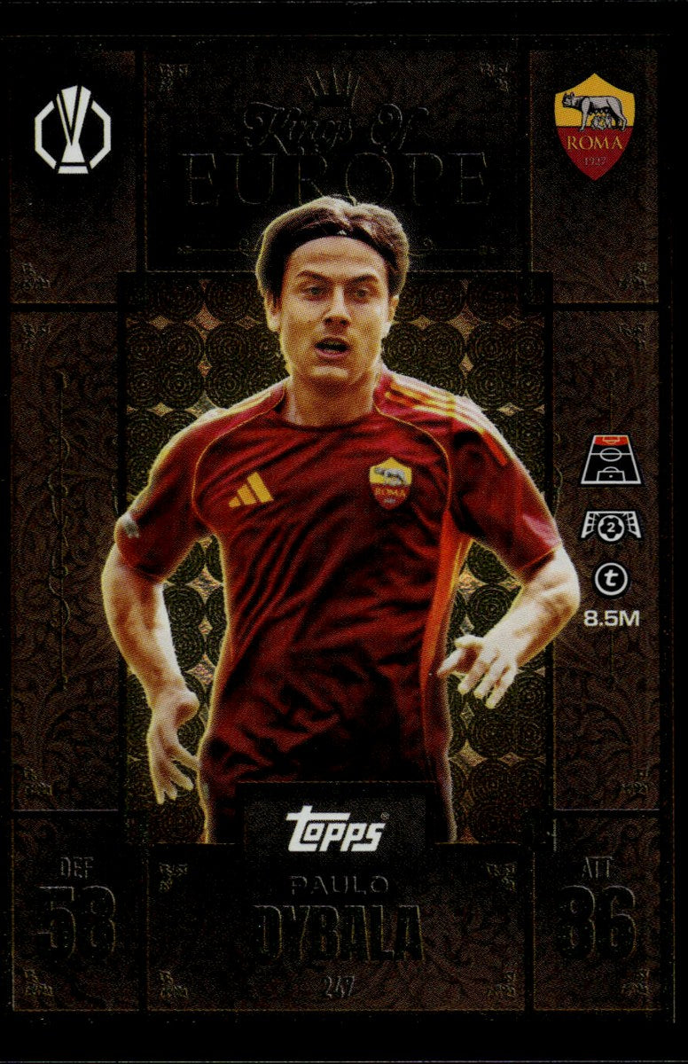 Paulo Dybala – AS Roma · 2025-26 Topps Match Attax Extra UEFA Club Competitions Kings of Europe – front