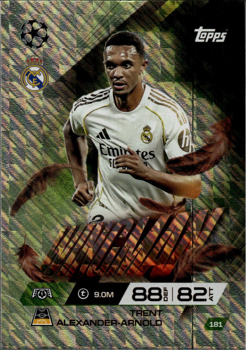 Trent Alexander-Arnold – Real Madrid · 2025-26 Topps Match Attax Extra UEFA Club Competitions #181 Wingman – front