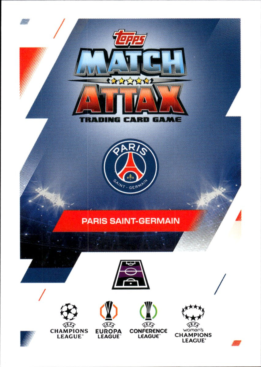 João Neves – Paris Saint-Germain · 2025-26 Topps Match Attax Extra UEFA Club Competitions #212 Pitch Perfection – back