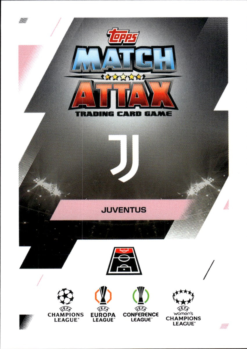 Jonathan David – Juventus · 2025-26 Topps Match Attax Extra UEFA Club Competitions #224 Pitch Perfection – back