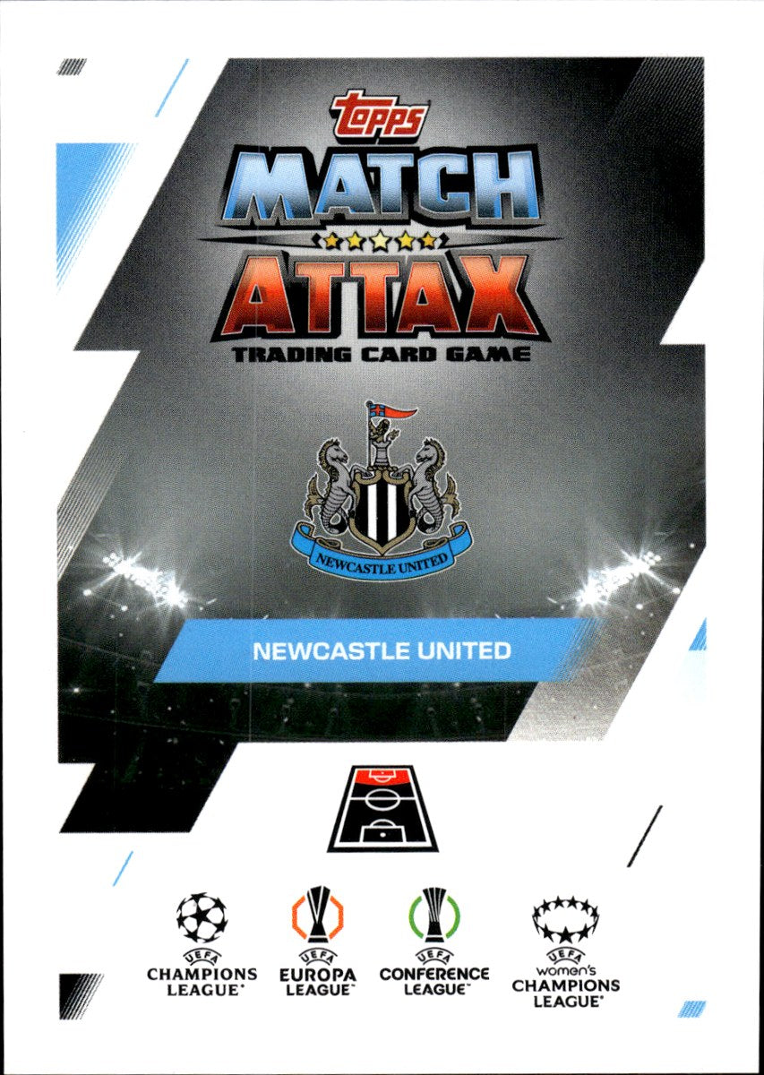 Anthony Gordon – Newcastle United · 2025-26 Topps Match Attax Extra UEFA Club Competitions Kings of Europe – back