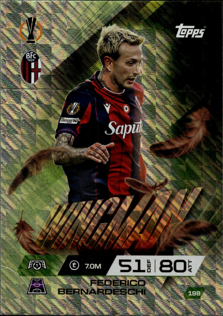 Federico Bernardeschi – Bologna · 2025-26 Topps Match Attax Extra UEFA Club Competitions #198 Wingman – front