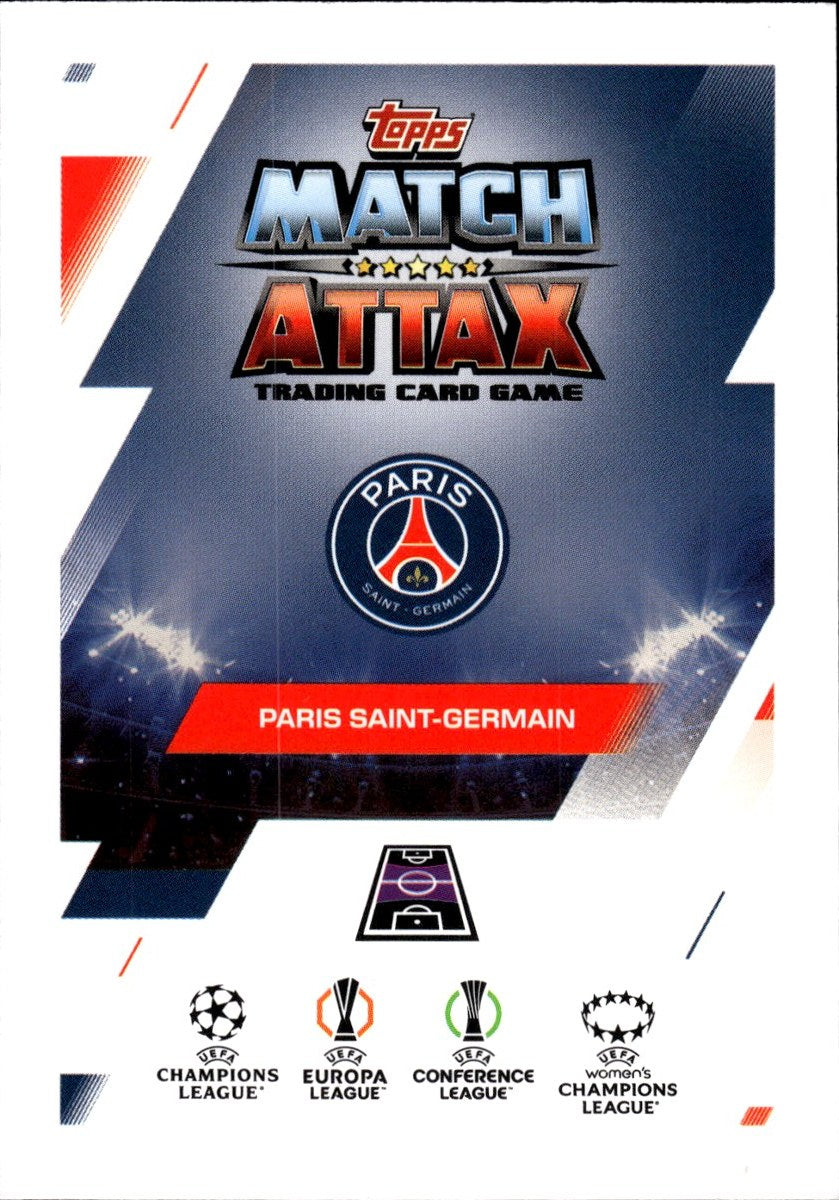 Vitinha – Paris Saint-Germain · 2025-26 Topps Match Attax Extra UEFA Club Competitions #288 Heritage Man of the Match – back